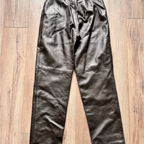 Brown Vintage Real Leather Pants - Picture 3 of 3